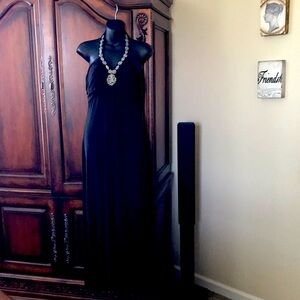 Halter Evening Gown Maxi Dress Beaded